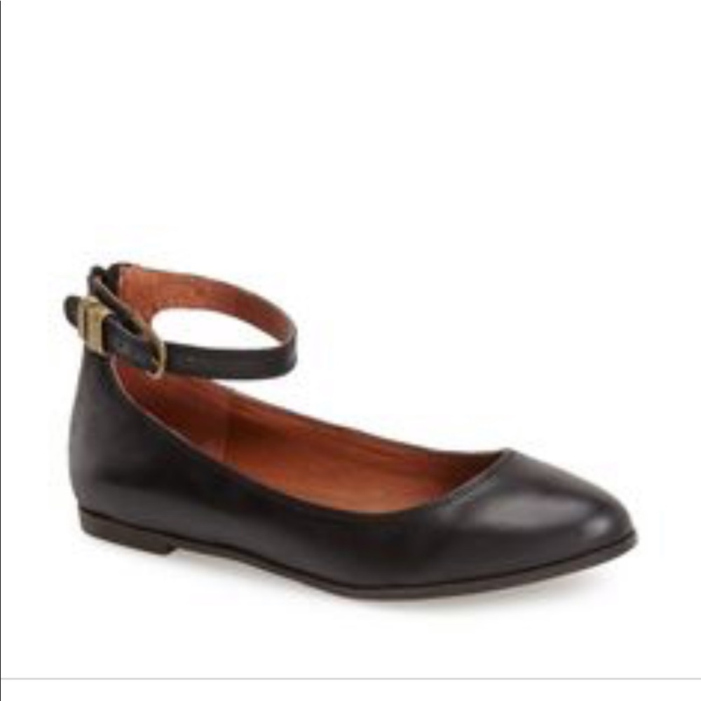 Lucky Brand Gyllian Black Leather Flats size 6.5